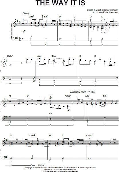 open zoom image for The Way It Is - Easy Piano, New, Main