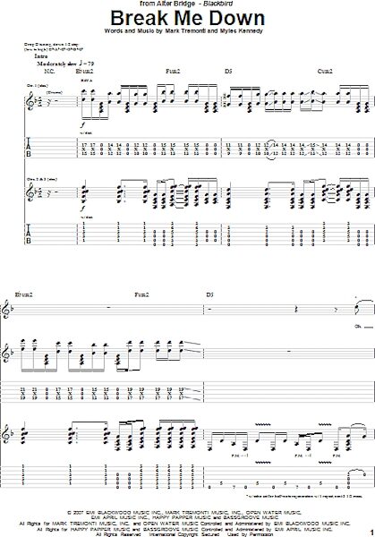 open zoom image for Break Me Down - Guitar TAB, New, Main