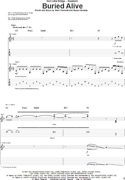 open zoom image for Buried Alive - Guitar TAB, New, Main