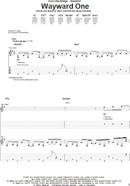 open zoom image for Wayward One - Guitar TAB, New, Main