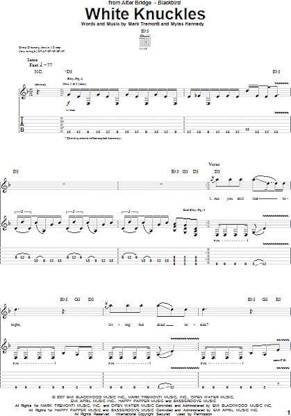 open zoom image for White Knuckles - Guitar TAB, New, Main
