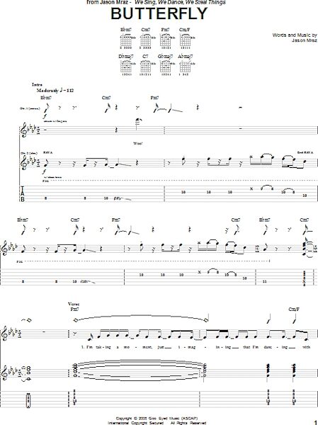 open zoom image for Butterfly - Guitar TAB, New, Main