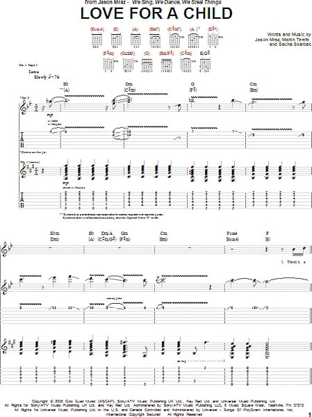 open zoom image for Love For A Child - Guitar TAB, New, Main