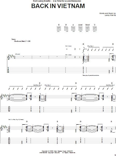 open zoom image for Back In Vietnam - Guitar TAB, New, Main
