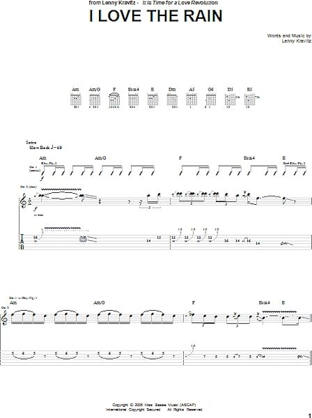 open zoom image for I Love The Rain - Guitar TAB, New, Main