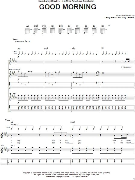 open zoom image for Good Morning - Guitar TAB, New, Main