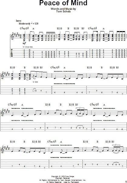open zoom image for Peace Of Mind - Guitar Tab Play-Along, New, Main