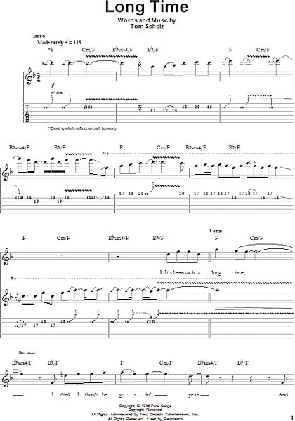 open zoom image for Long Time - Guitar Tab Play-Along, New, Main