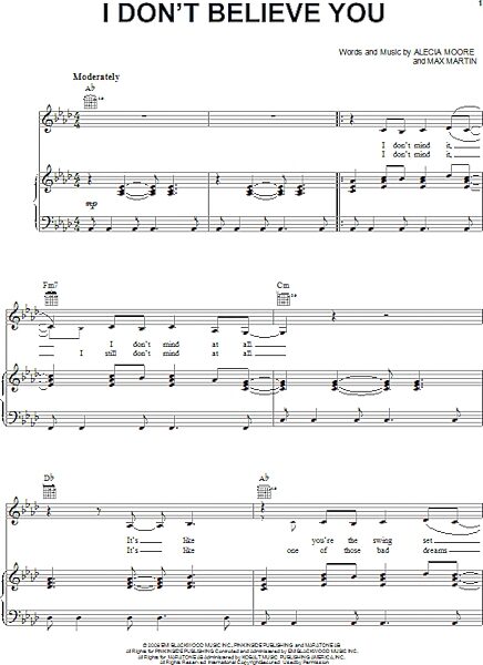 open zoom image for I Don't Believe You - Piano/Vocal/Guitar, New, Main