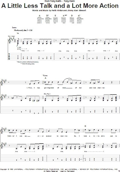open zoom image for A Little Less Talk And A Lot More Action - Guitar TAB, New, Main