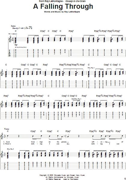 open zoom image for A Falling Through - Guitar TAB, New, Main