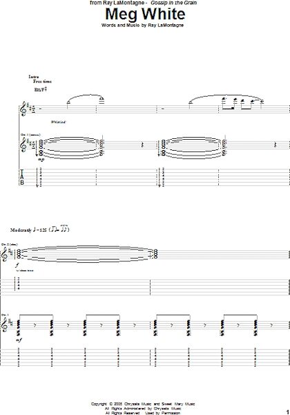open zoom image for Meg White - Guitar TAB, New, Main
