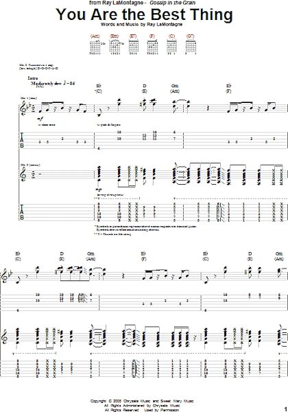 open zoom image for You Are The Best Thing - Guitar TAB, New, Main