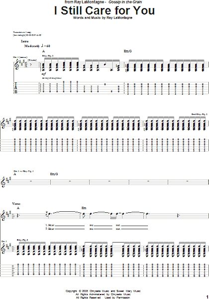 open zoom image for I Still Care For You - Guitar TAB, New, Main