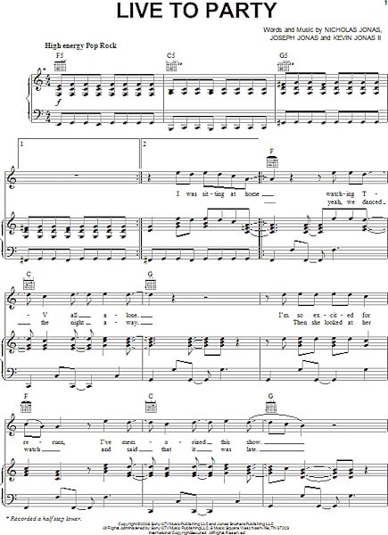 open zoom image for Live To Party - Piano/Vocal/Guitar, New, Main