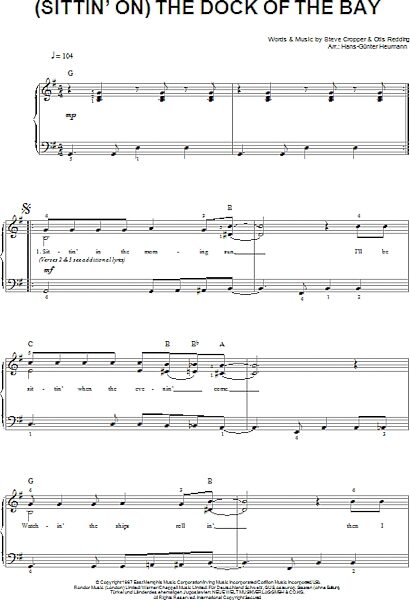 open zoom image for (Sittin' On) The Dock Of The Bay - Easy Piano, New, Main