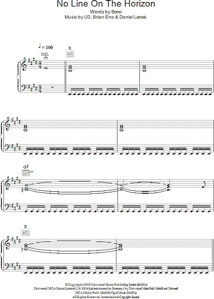 open zoom image for No Line On The Horizon - Piano/Vocal/Guitar, New, Main