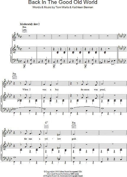 open zoom image for Back In The Good Old World - Piano/Vocal/Guitar, New, Main