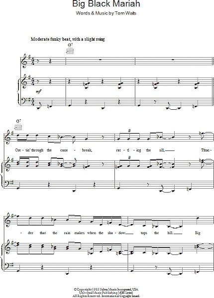 open zoom image for Big Black Mariah - Piano/Vocal/Guitar, New, Main
