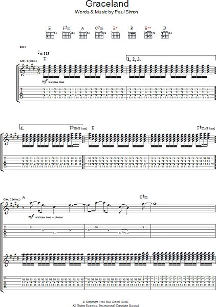 open zoom image for Graceland - Guitar TAB, New, Main
