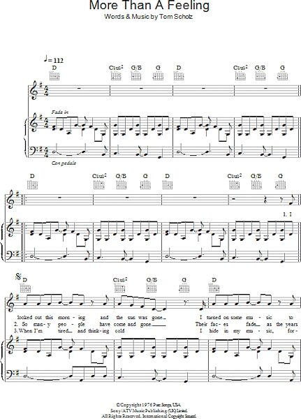 open zoom image for More Than A Feeling - Piano/Vocal/Guitar, New, Main