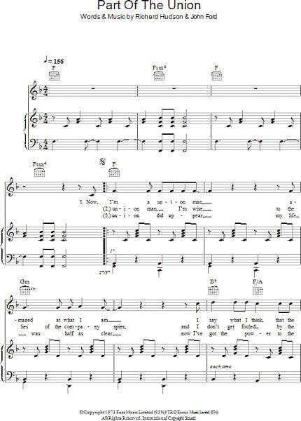 open zoom image for Part Of The Union - Piano/Vocal/Guitar, New, Main