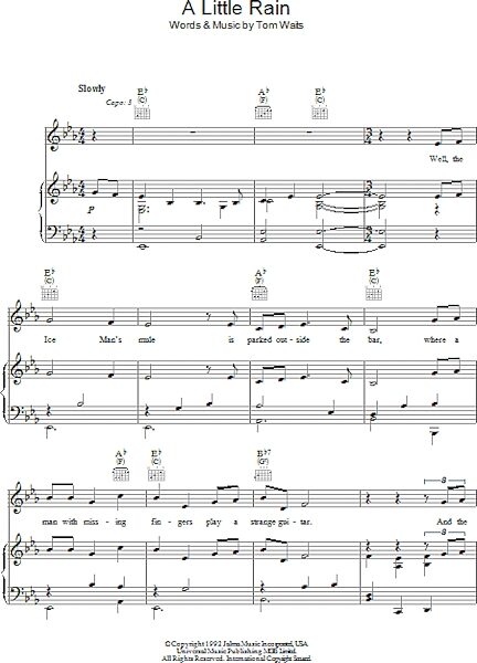 open zoom image for A Little Rain - Piano/Vocal/Guitar, New, Main