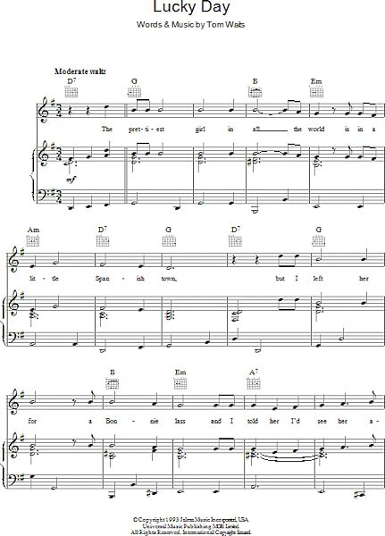 open zoom image for Lucky Day - Piano/Vocal/Guitar, New, Main