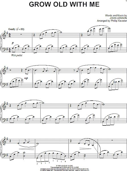 open zoom image for Grow Old With Me - Piano Solo, New, Main
