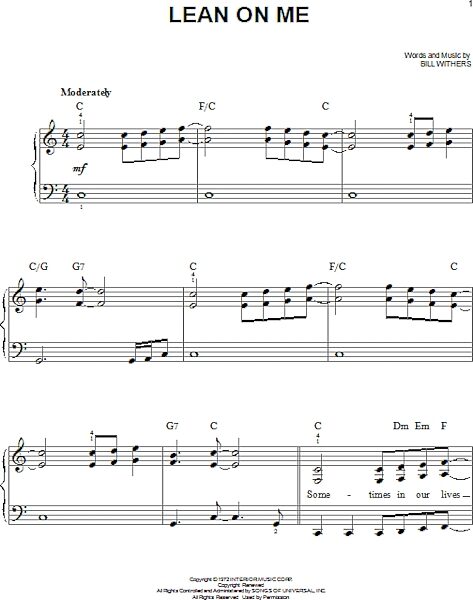 open zoom image for Lean On Me - Easy Piano, New, Main