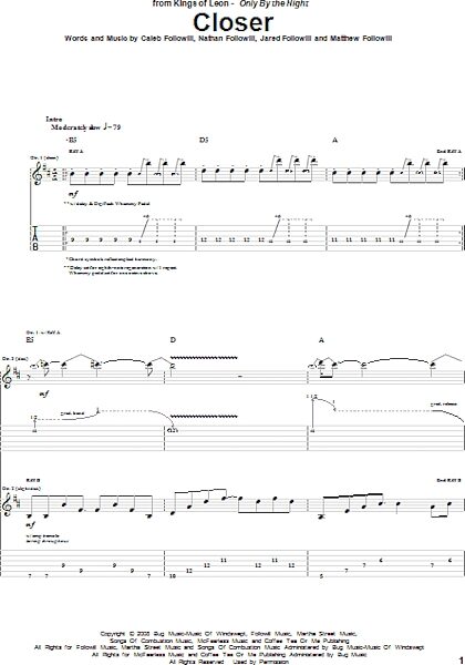 open zoom image for Closer - Guitar TAB, New, Main