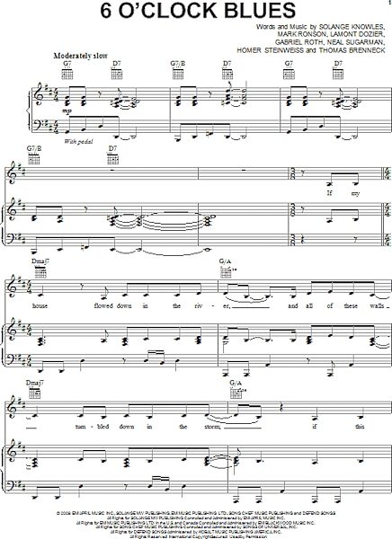 open zoom image for 6 O'Clock Blues - Piano/Vocal/Guitar, New, Main