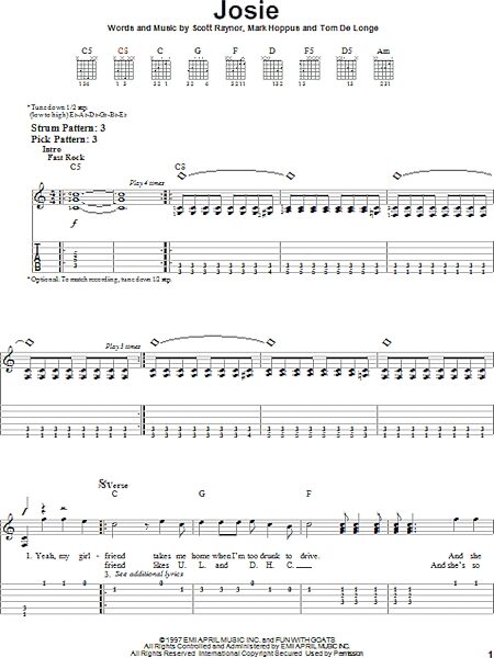 open zoom image for Josie - Easy Guitar with TAB, New, Main
