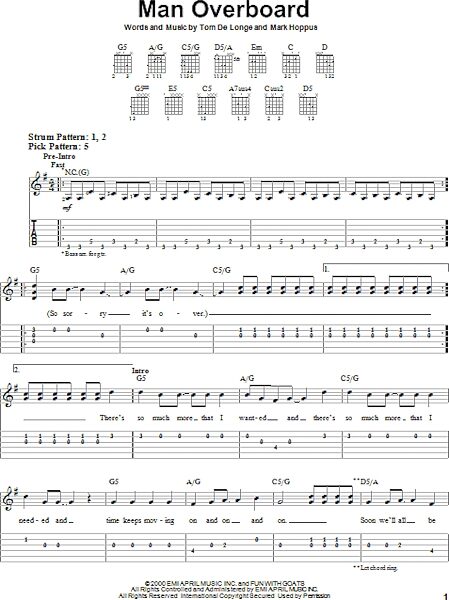 open zoom image for Man Overboard - Easy Guitar with TAB, New, Main