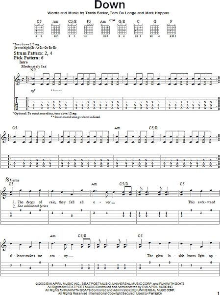 open zoom image for Down - Easy Guitar with TAB, New, Main