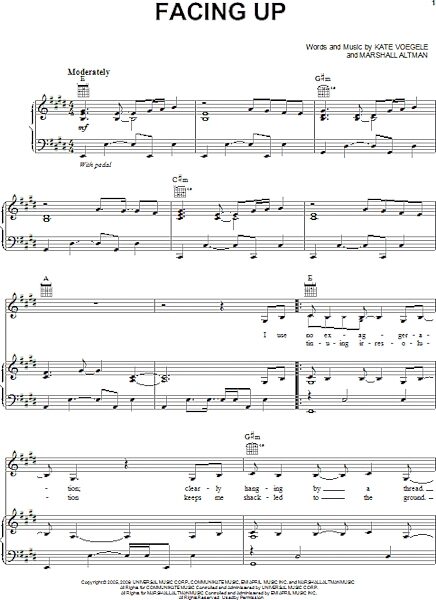 open zoom image for Facing Up - Piano/Vocal/Guitar, New, Main