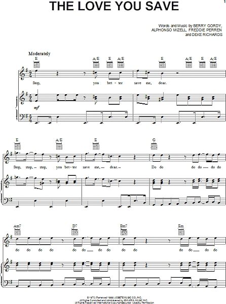 open zoom image for The Love You Save - Piano/Vocal/Guitar, New, Main