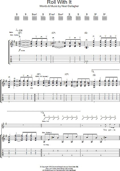open zoom image for Roll With It - Guitar TAB, New, Main