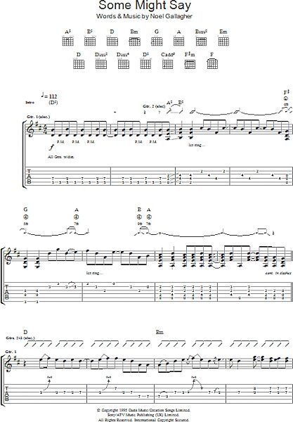 open zoom image for Some Might Say - Guitar TAB, New, Main