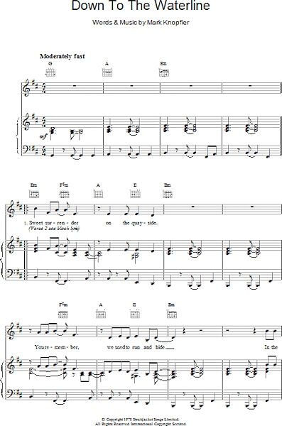open zoom image for Down To The Waterline - Piano/Vocal/Guitar, New, Main
