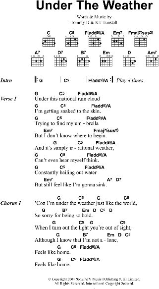 open zoom image for Under The Weather - Guitar Chords/Lyrics, New, Main