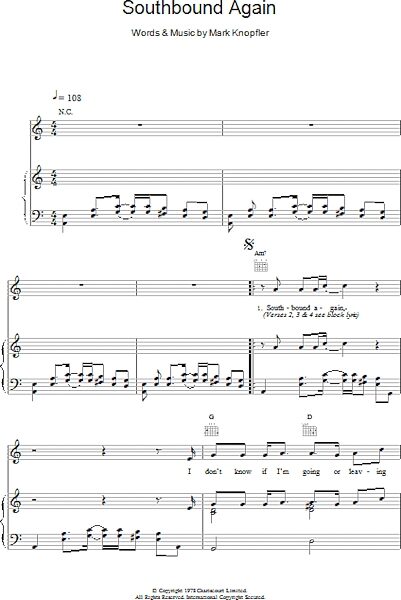 open zoom image for Southbound Again - Piano/Vocal/Guitar, New, Main