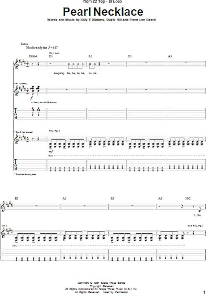 open zoom image for Pearl Necklace - Guitar TAB, New, Main