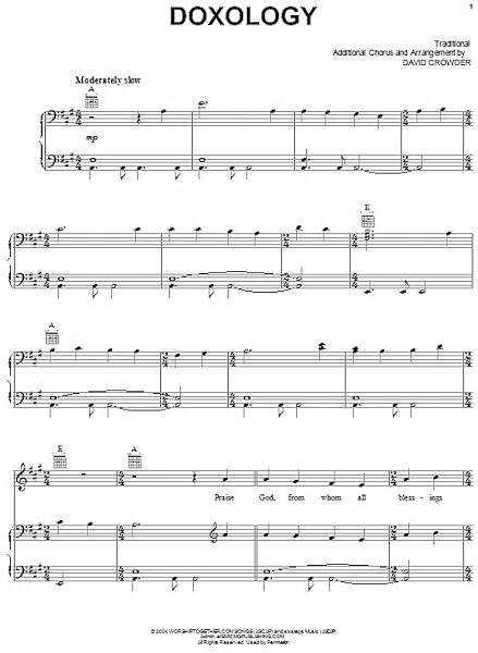 open zoom image for Doxology - Piano/Vocal/Guitar, New, Main