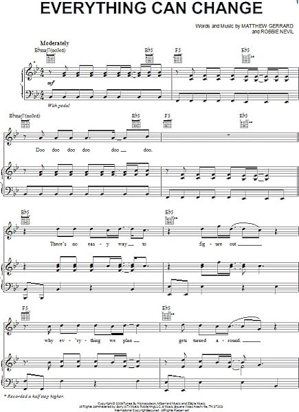 open zoom image for Everything Can Change - Piano/Vocal/Guitar, New, Main