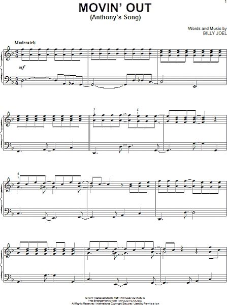 open zoom image for Movin' Out (Anthony's Song) - Piano Solo, New, Main