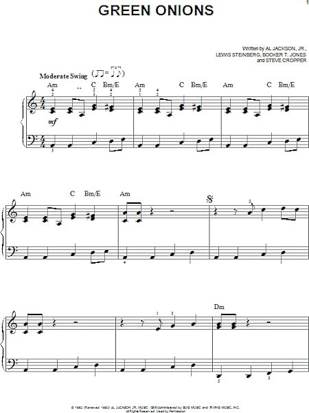 open zoom image for Green Onions - Easy Piano, New, Main
