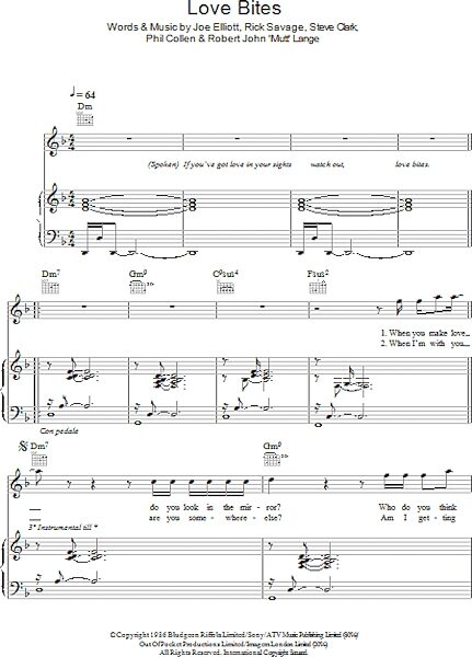 open zoom image for Love Bites - Piano/Vocal/Guitar, New, Main