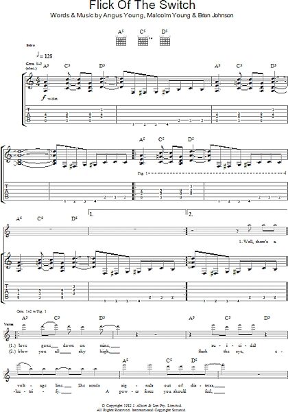 open zoom image for Flick Of The Switch - Guitar TAB, New, Main