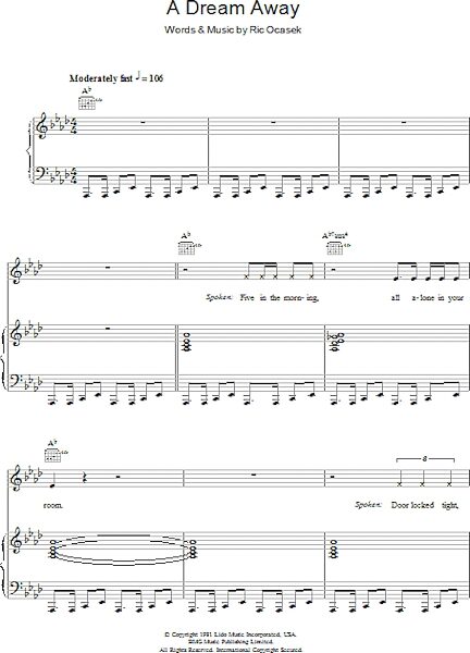 open zoom image for A Dream Away - Piano/Vocal/Guitar, New, Main